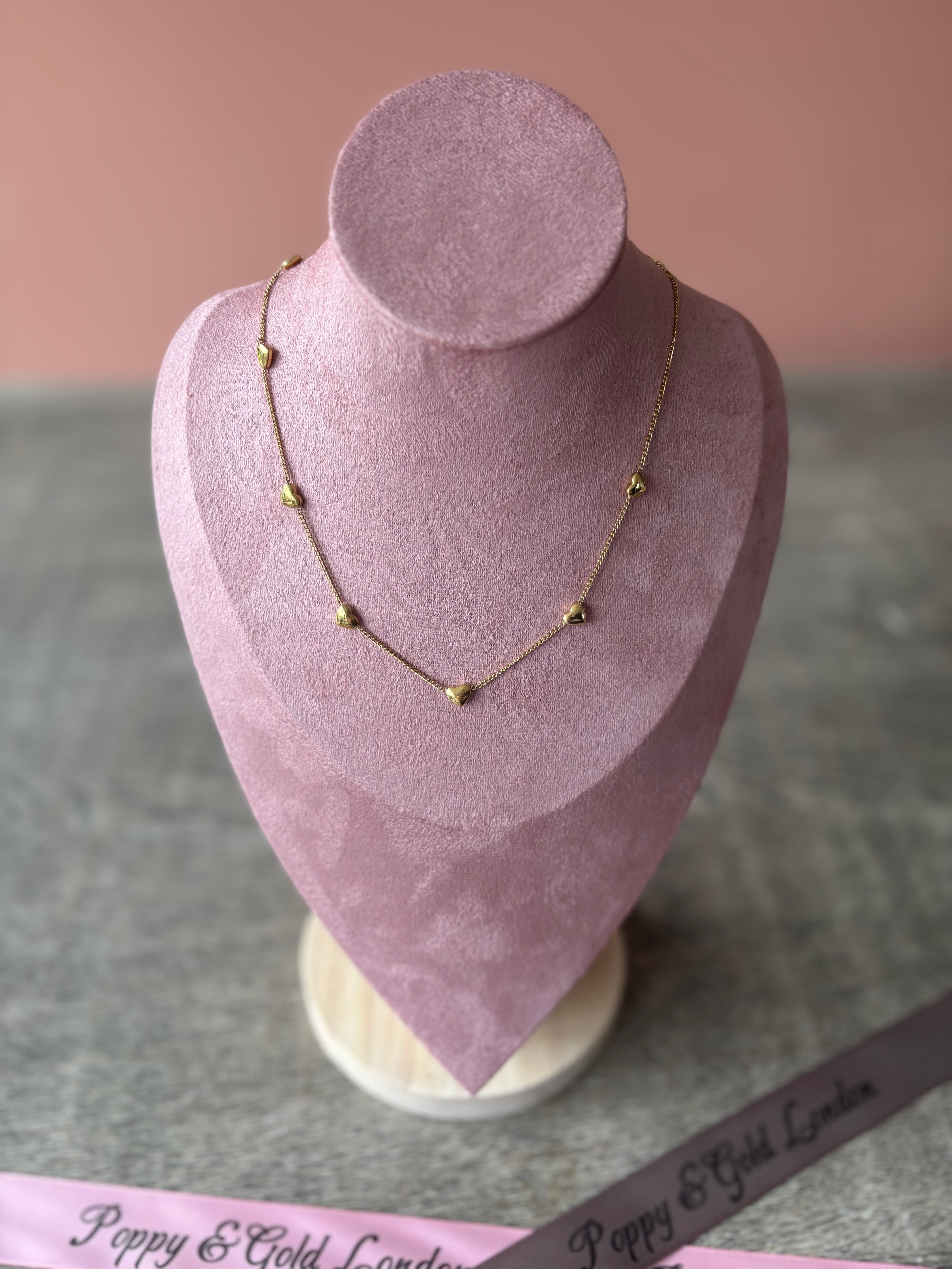 18K Gold Plated Steel Heart Necklace