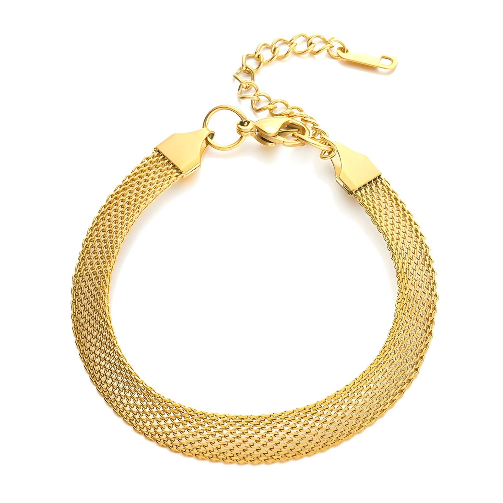 Bracelet, 18K Gold Plated Steel