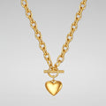 18ct Gold plating Heart Tbar Necklace