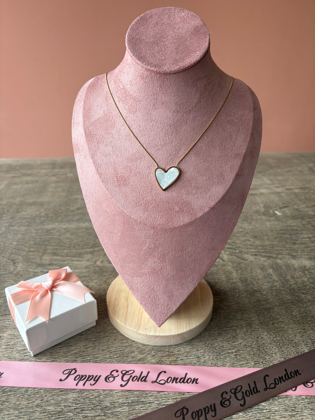 Heart Necklace, 18K Gold Plated Steel
