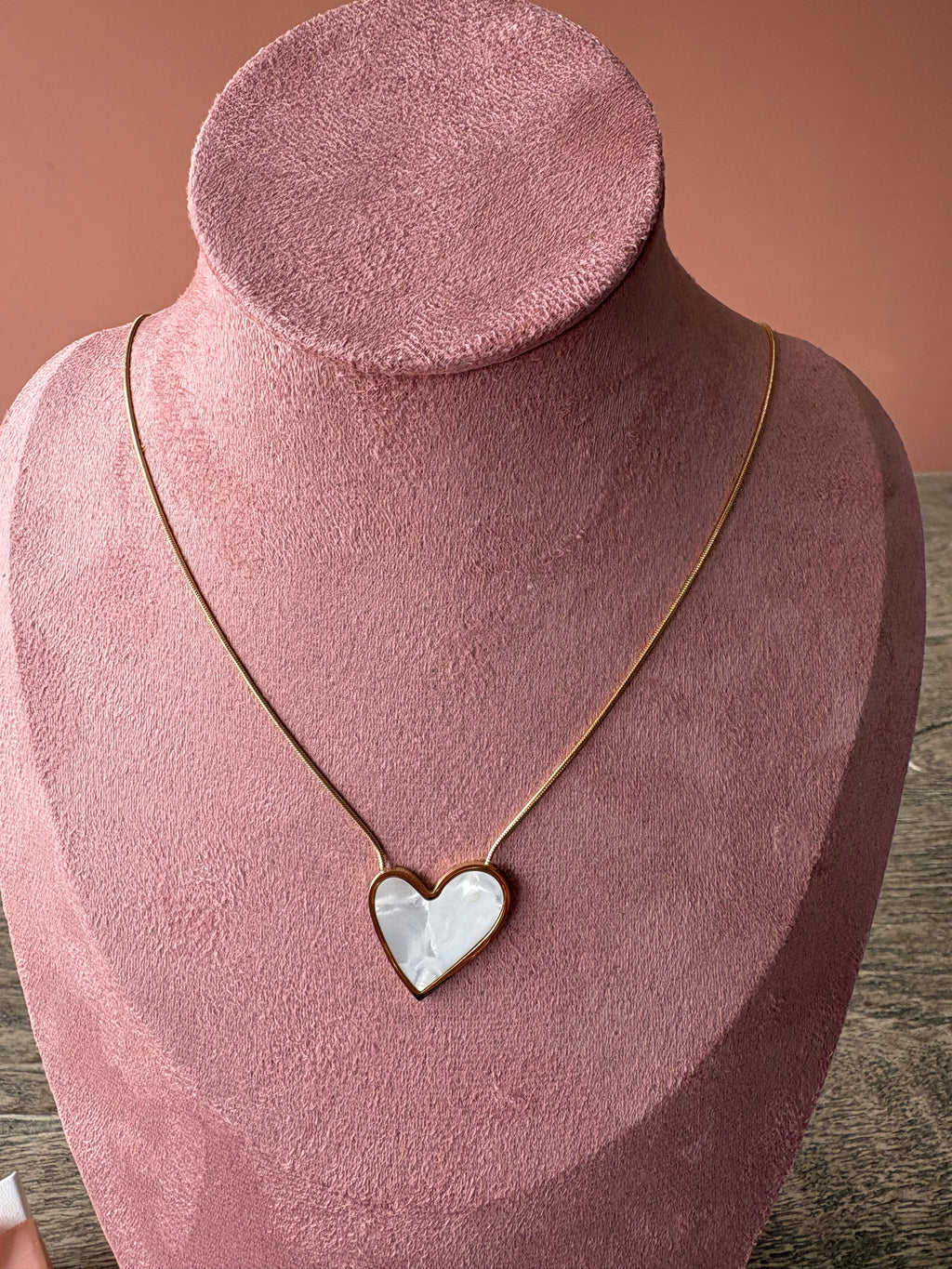 Heart Necklace, 18K Gold Plated Steel