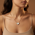 Heart Necklace, 18K Gold Plated Steel