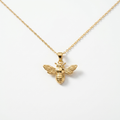 Bee Necklace, 18K Gold Plated Steel