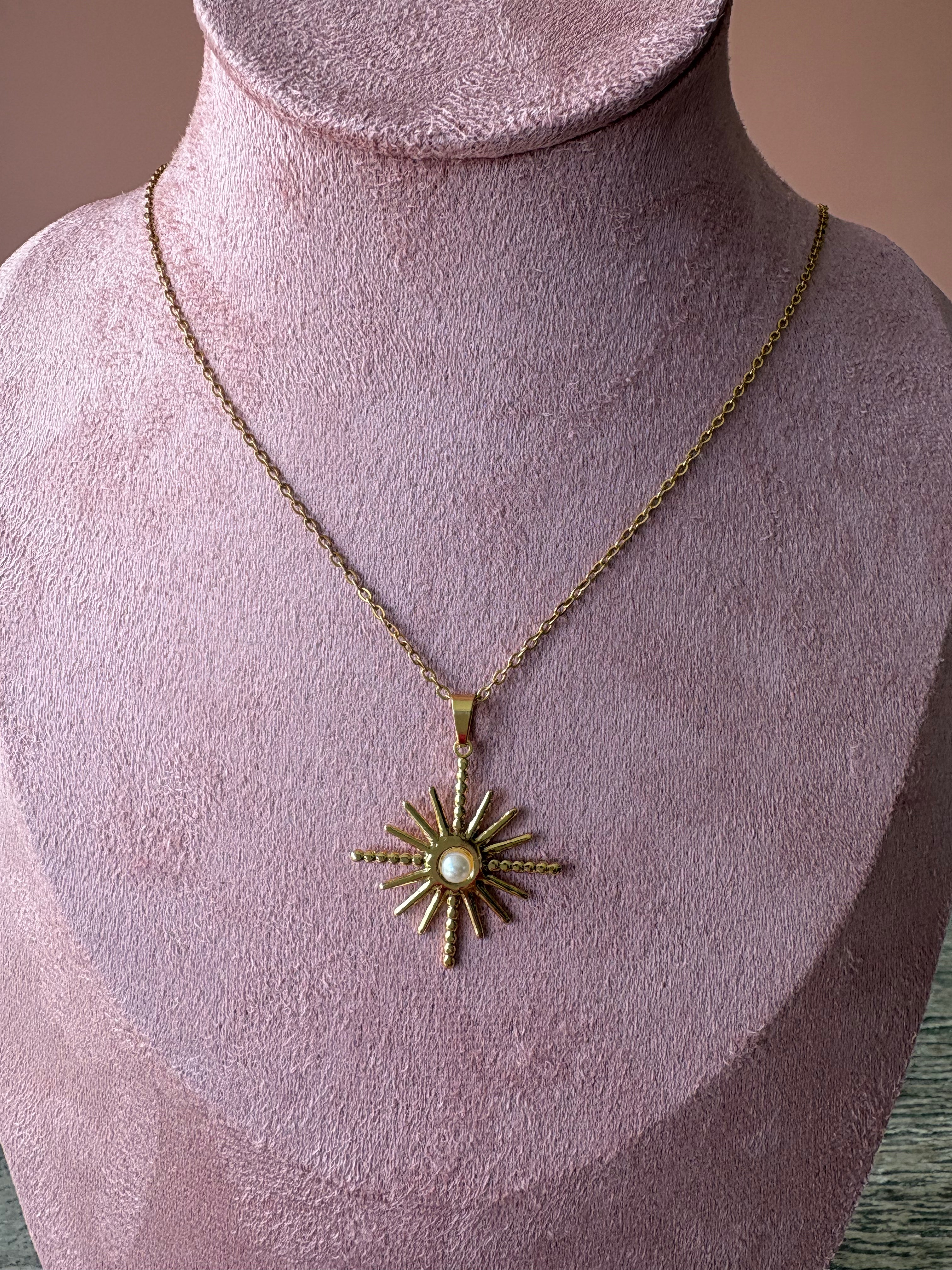 Necklace, 18K Gold Plated Steel