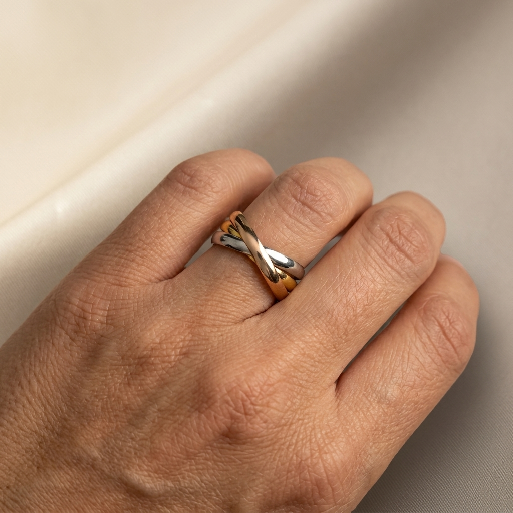 Ring, 18K Gold Plated Steel