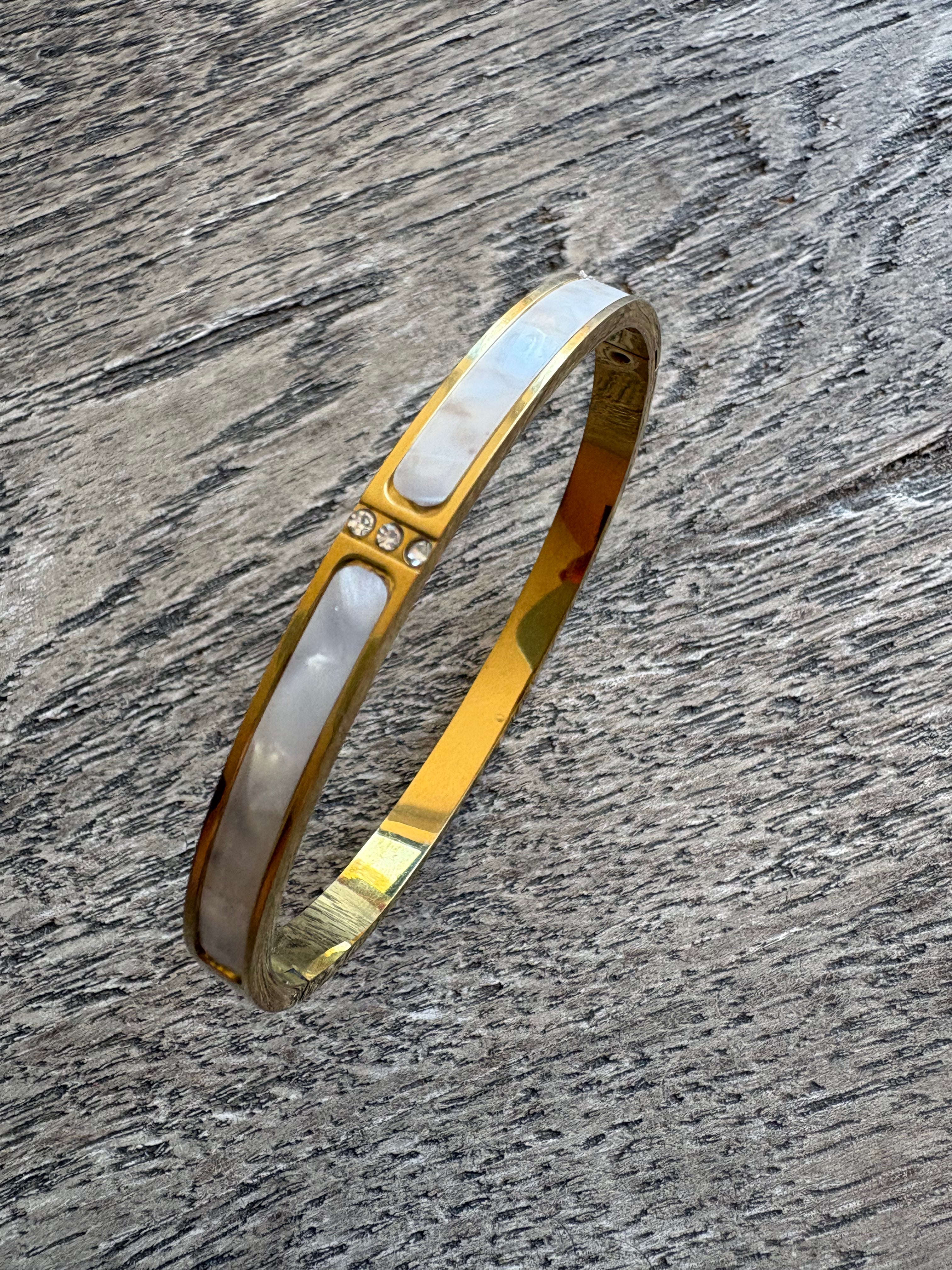Bracelet, 18K Gold Plated Steel