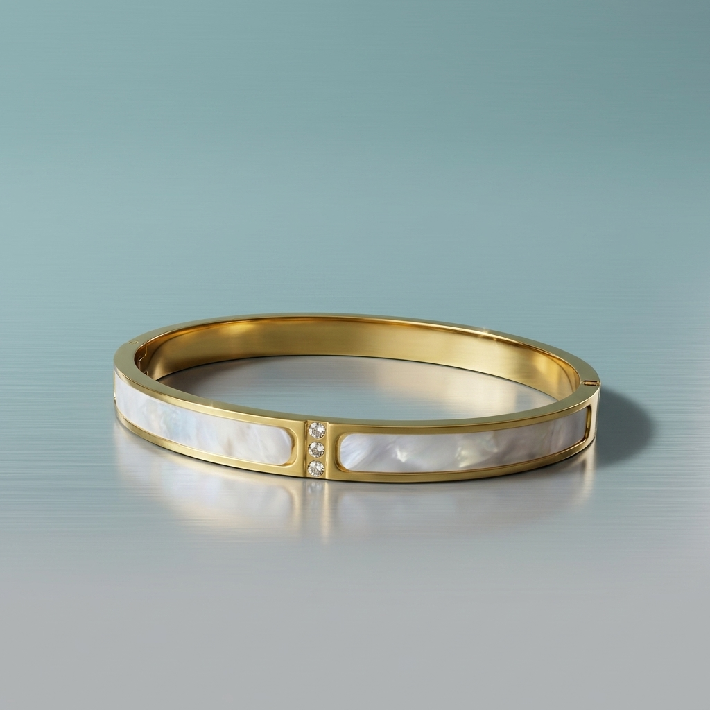 Bracelet, 18K Gold Plated Steel