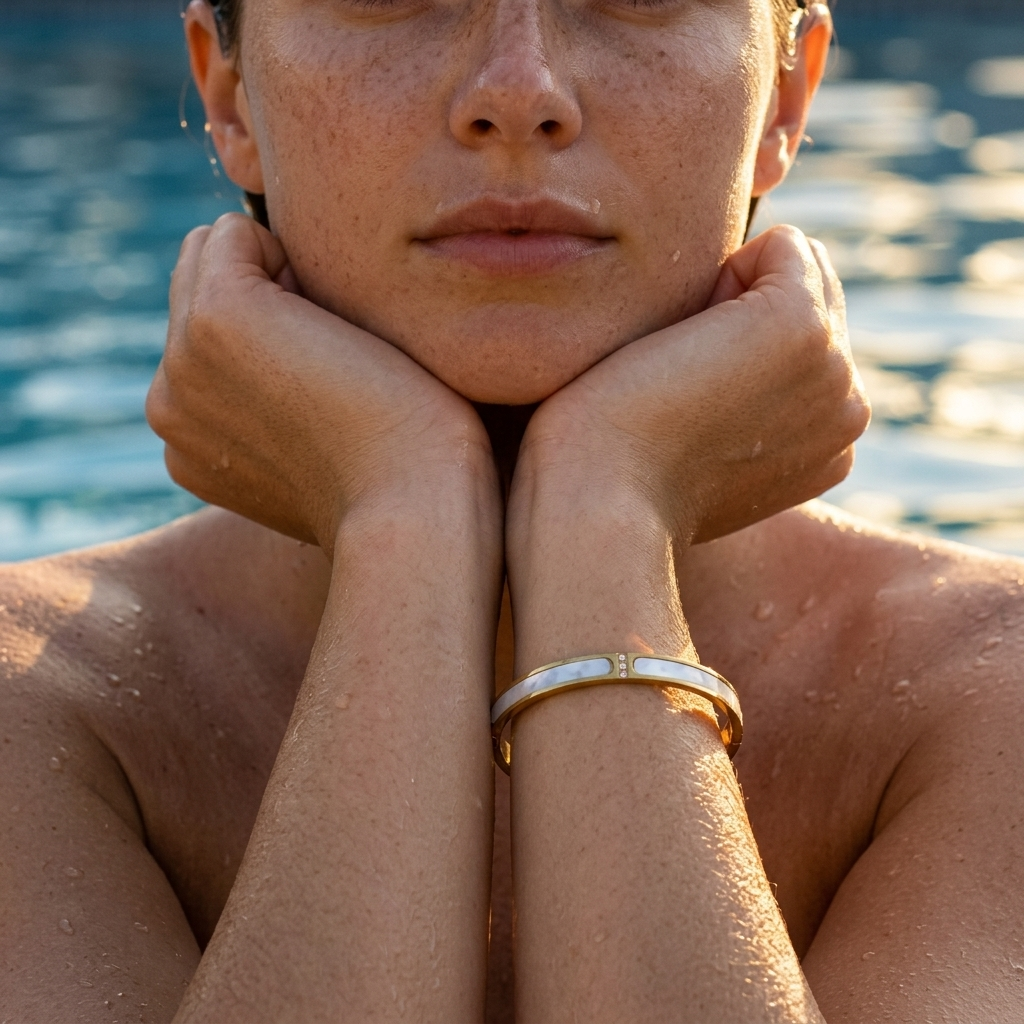 Bracelet, 18K Gold Plated Steel