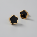 Flowers Earrings, 18K Gold Plated Steel