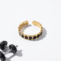 Hearts Ring, 18K Gold Plated Steel