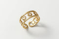 Flower Meadow Ring, 18K Gold Plated Steel