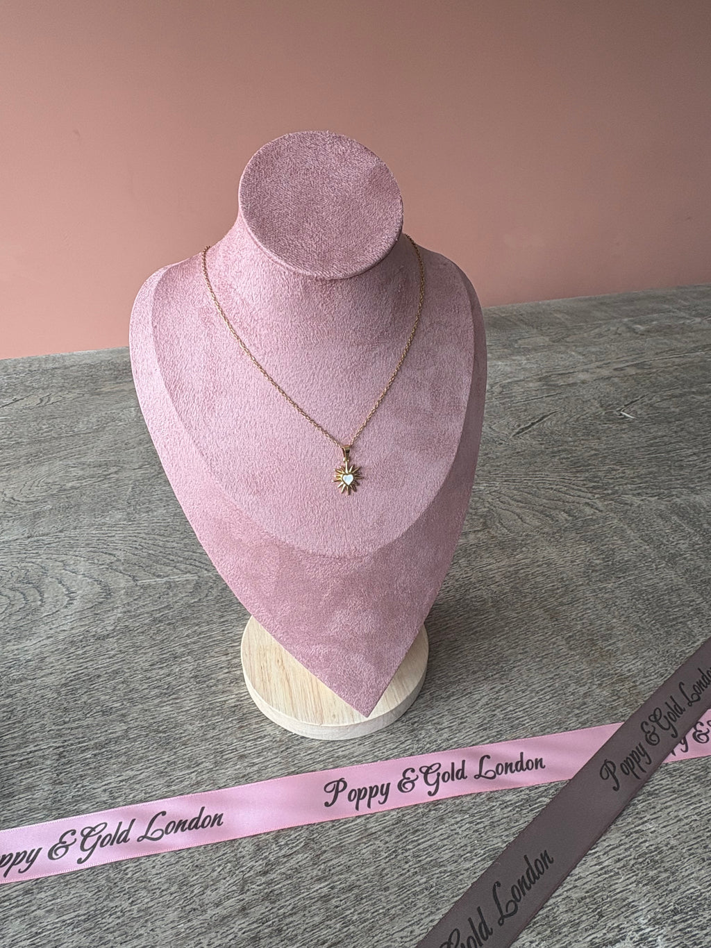 Heart Necklace, 18K Gold Plated Steel