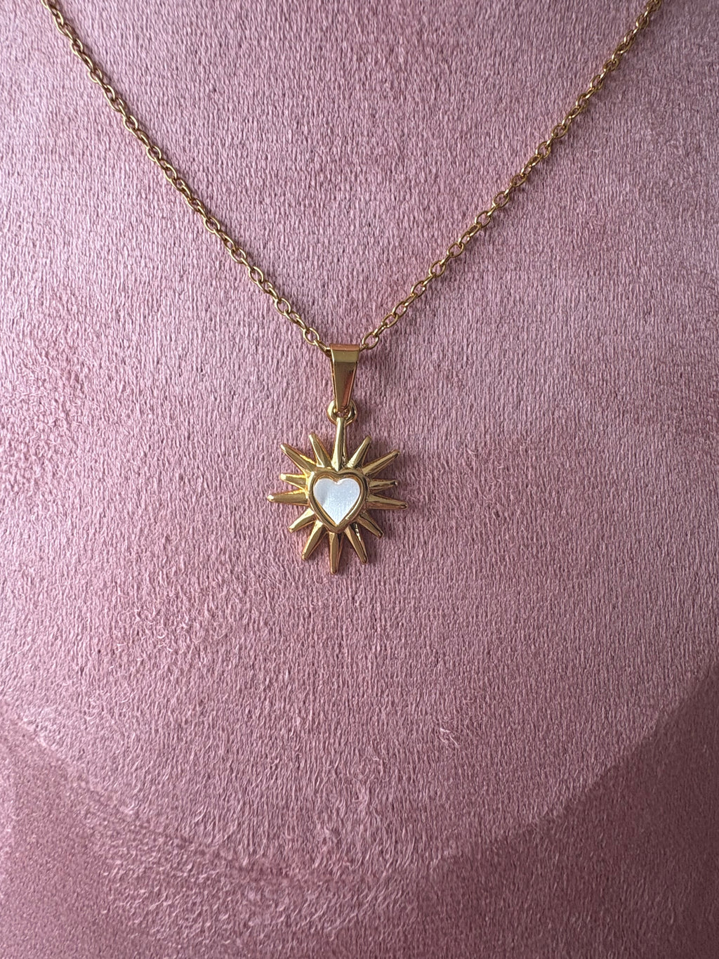 Heart Necklace, 18K Gold Plated Steel
